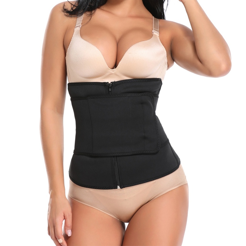 Womens Neoprene Sauna Zipper Waist Trainer Belt